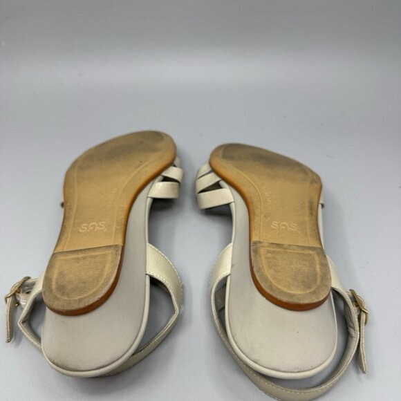 SAS Strippy Quarter Strap Wedge Sandals 8M  Slim Women Patent Leather Comfort - Picture 8 of 8